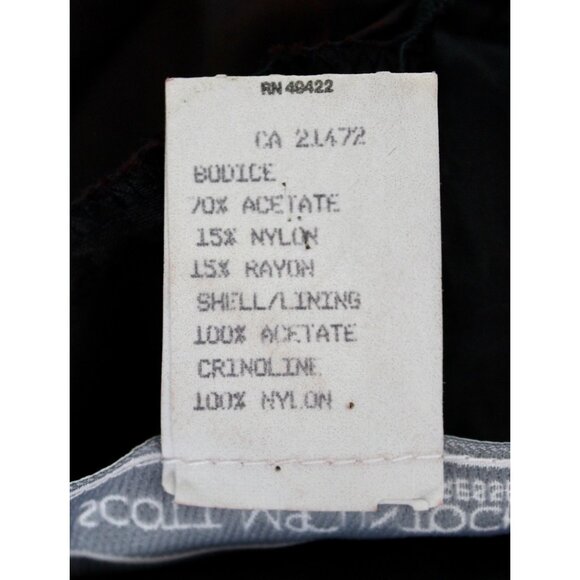 Vintage 1980s SCOTT McCLINTOCK Velvet & Burgundy Taffeta Open Back Dress Size 10 - Picture 9 of 9